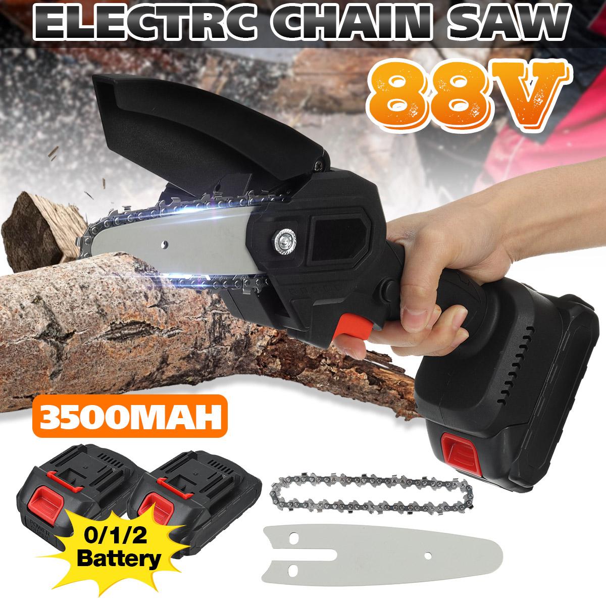 4 800W Cordless One-Hand Saw Woodworking Electric Chain Saw Wood Cutter W/ 0/1/2pcs Battery