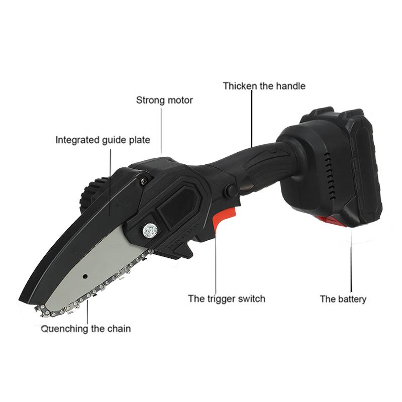 4 800W Cordless One-Hand Saw Woodworking Electric Chain Saw Wood Cutter W/ 0/1/2pcs Battery
