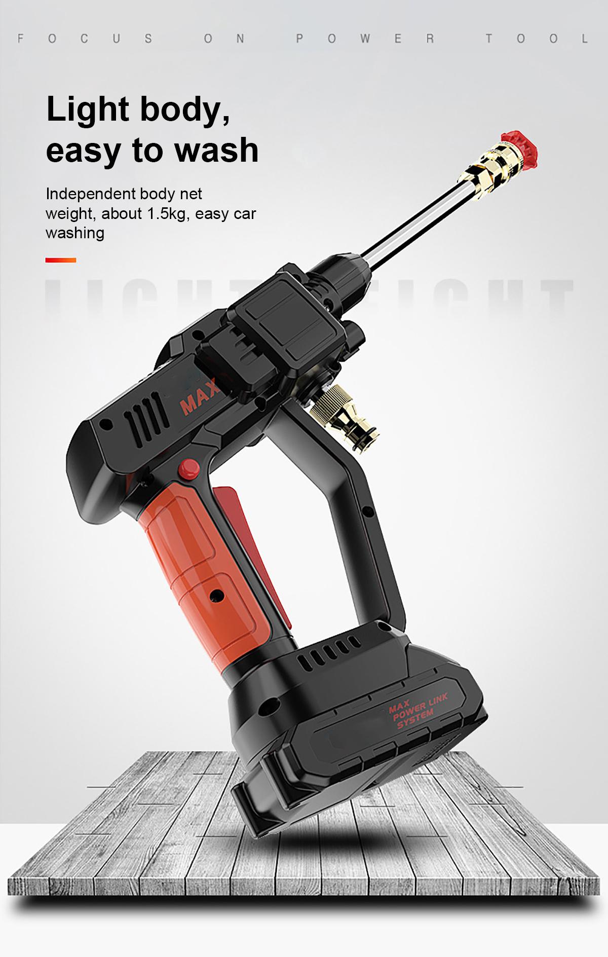 40V Electric Cordless Pressure Cleaner Washer Guns Water Hose Cleaning With Battery