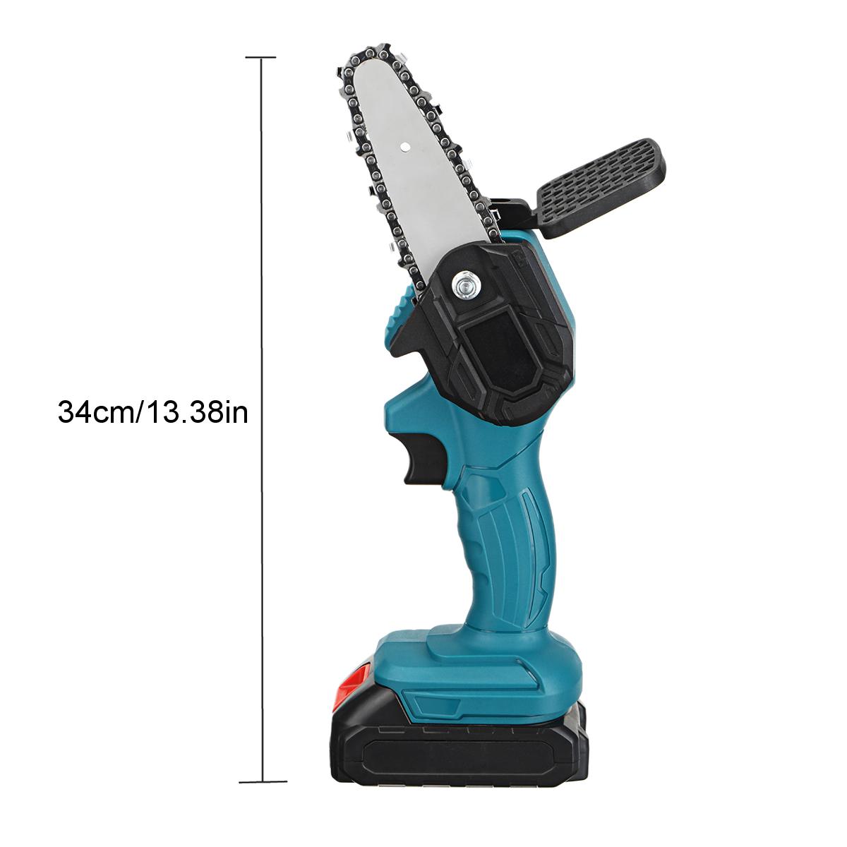 550W 48VF 4'' Mini Cordless One-Hand Electric Chain Saw Woodworking Wood Cutter W/ 2pcs Battery