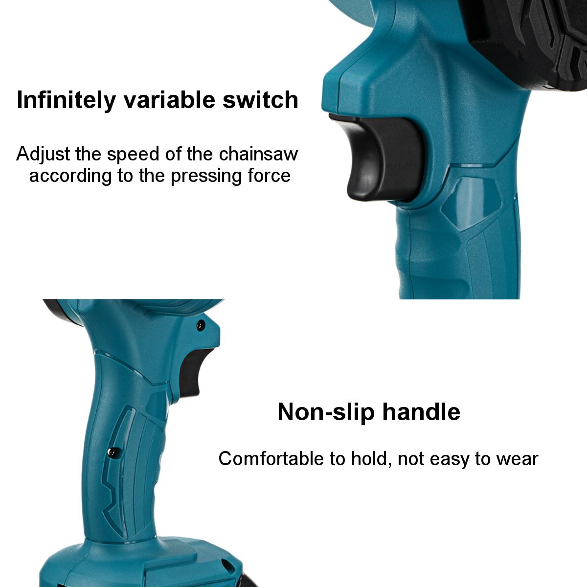 550W 48VF 4'' Mini Cordless One-Hand Electric Chain Saw Woodworking Wood Cutter W/ 2pcs Battery