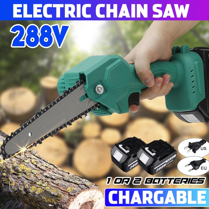 6 Inch Portable Electric Chain Saw Pruning Saw Rechargeable Woodworking Tool W/ 1 or 2pcs Battery