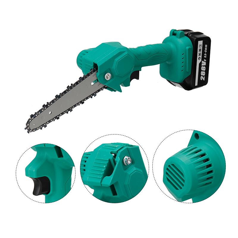 6 Inch Portable Electric Chain Saw Pruning Saw Rechargeable Woodworking Tool W/ 1 or 2pcs Battery