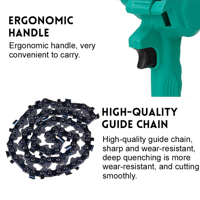 6 Inch Portable Electric Chain Saw Pruning Saw Rechargeable Woodworking Tool W/ 1 or 2pcs Battery