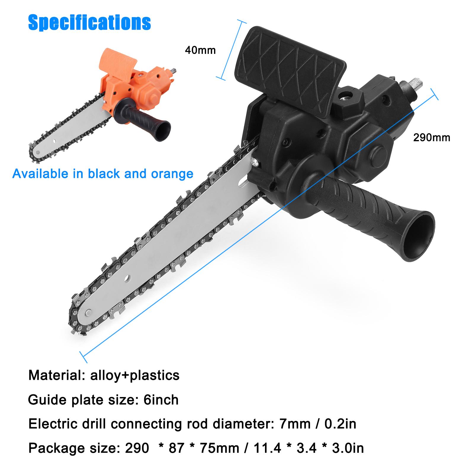 6 Inch Portable Electric Chainsaw Conversion Head Kits Electric Drill to Electric Chain Saw Adapter Portable Pruning Saw
