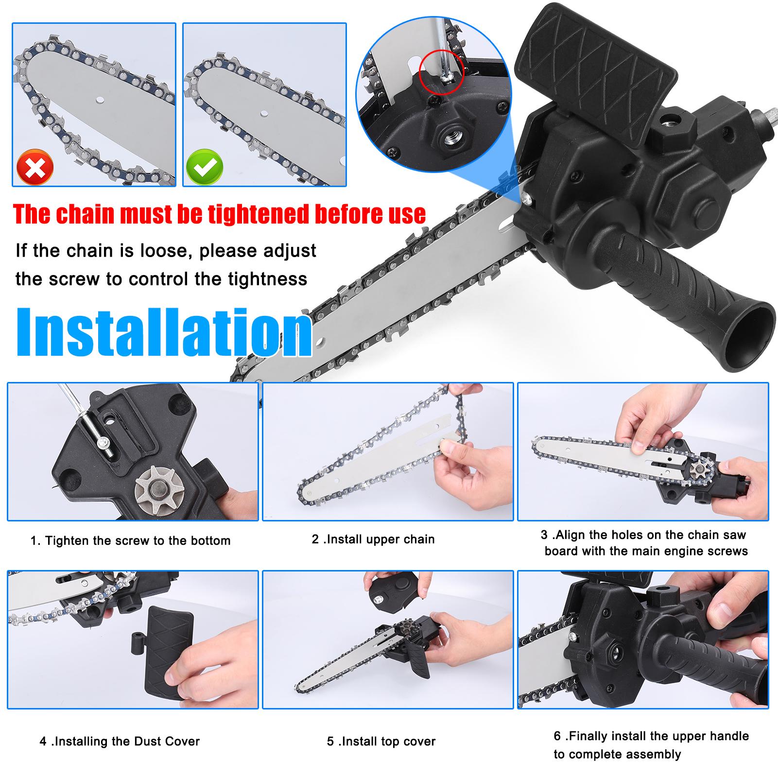 6 Inch Portable Electric Chainsaw Conversion Head Kits Electric Drill to Electric Chain Saw Adapter Portable Pruning Saw