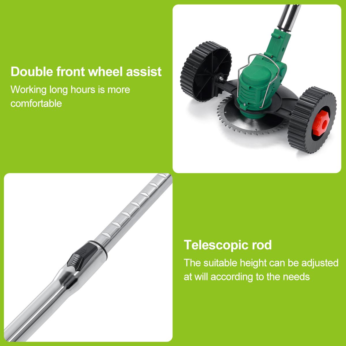 6000rpm Cordless Electric String Trimmer Weed Eater Lawn Mower Garden Grass Cutting Machine W/ 1/2 Battery