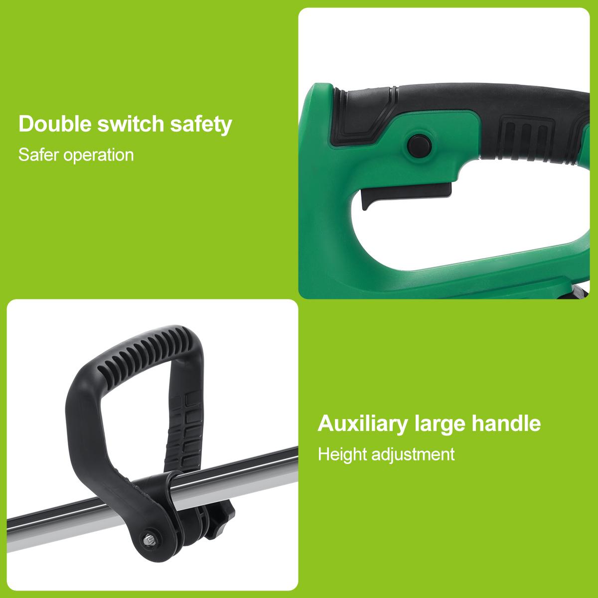 6000rpm Cordless Electric String Trimmer Weed Eater Lawn Mower Garden Grass Cutting Machine W/ 1/2 Battery
