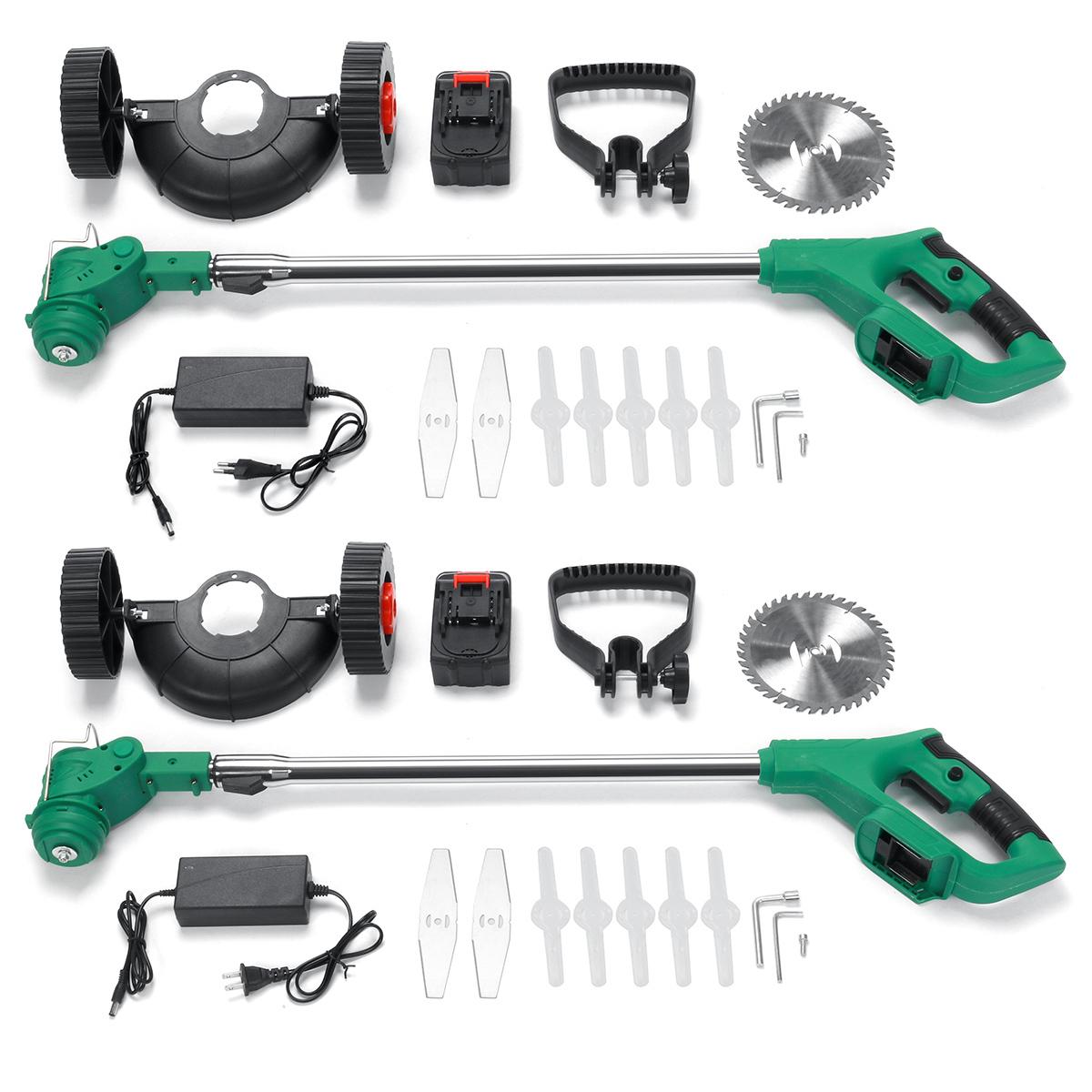 6000rpm Cordless Electric String Trimmer Weed Eater Lawn Mower Garden Grass Cutting Machine W/ 1/2 Battery