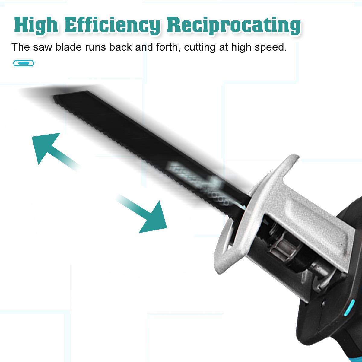 88VF 15mm 3000rpm Portable Electric Cordless Reciprocating Saw Pruning Chain Saw Rechargeable Woodworking Power Tools Wood Cutter