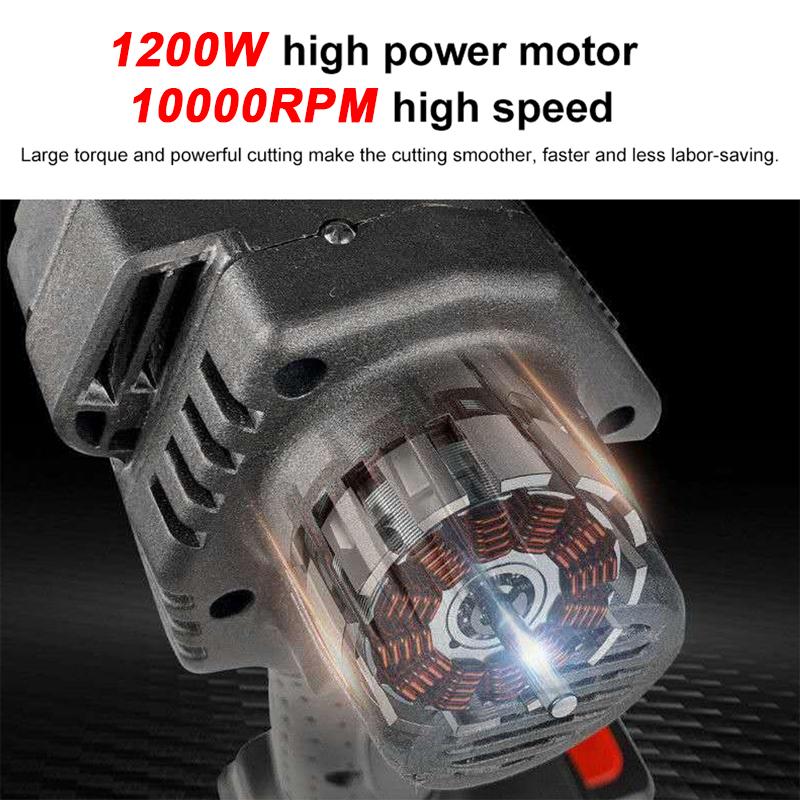 88VF 6 Inch 1200W Electric Chain Saw Pruning Chainsaw Cordless Woodworking Garden Tree Logging Tool W/ None/1/2 Battery Also For Makita