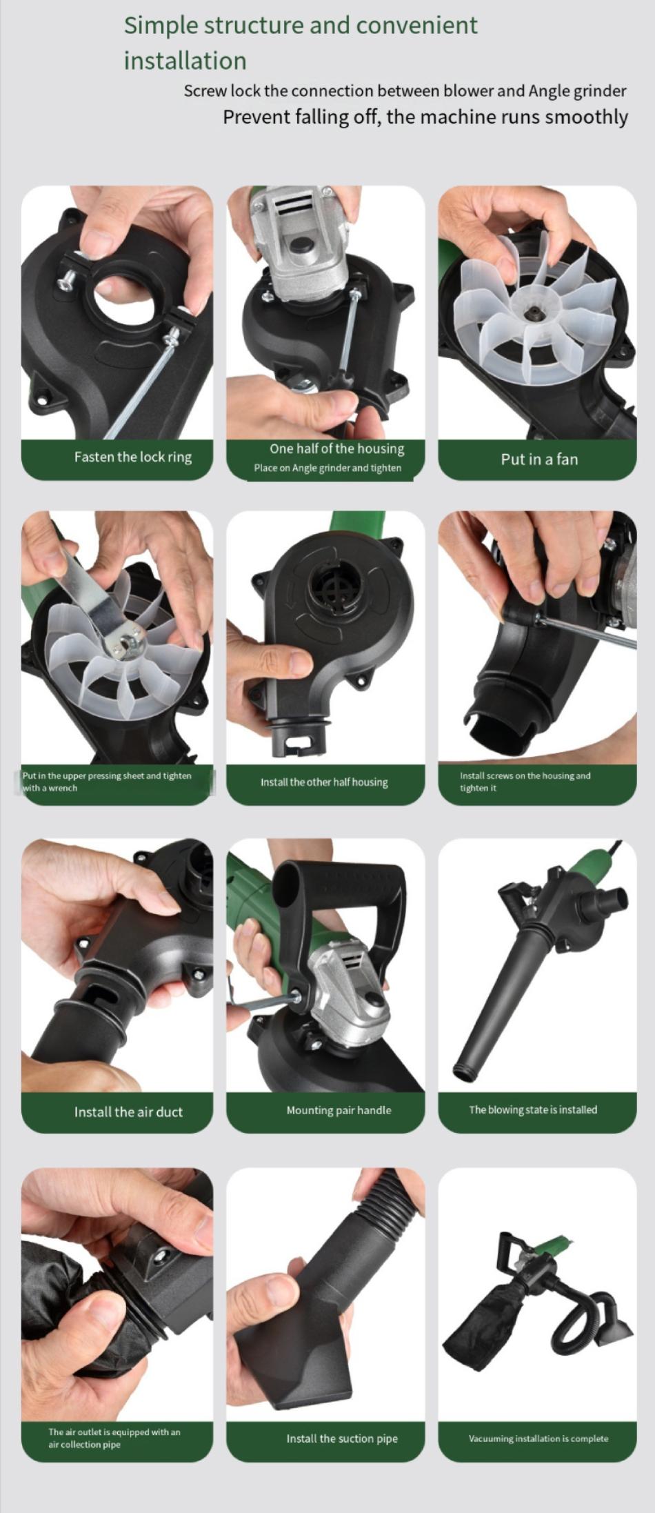 Angle Grinder Variable Blower Variable Vacuum Cleaner Converter Purging and Suction Multi-purpose Electric Tool Accessories