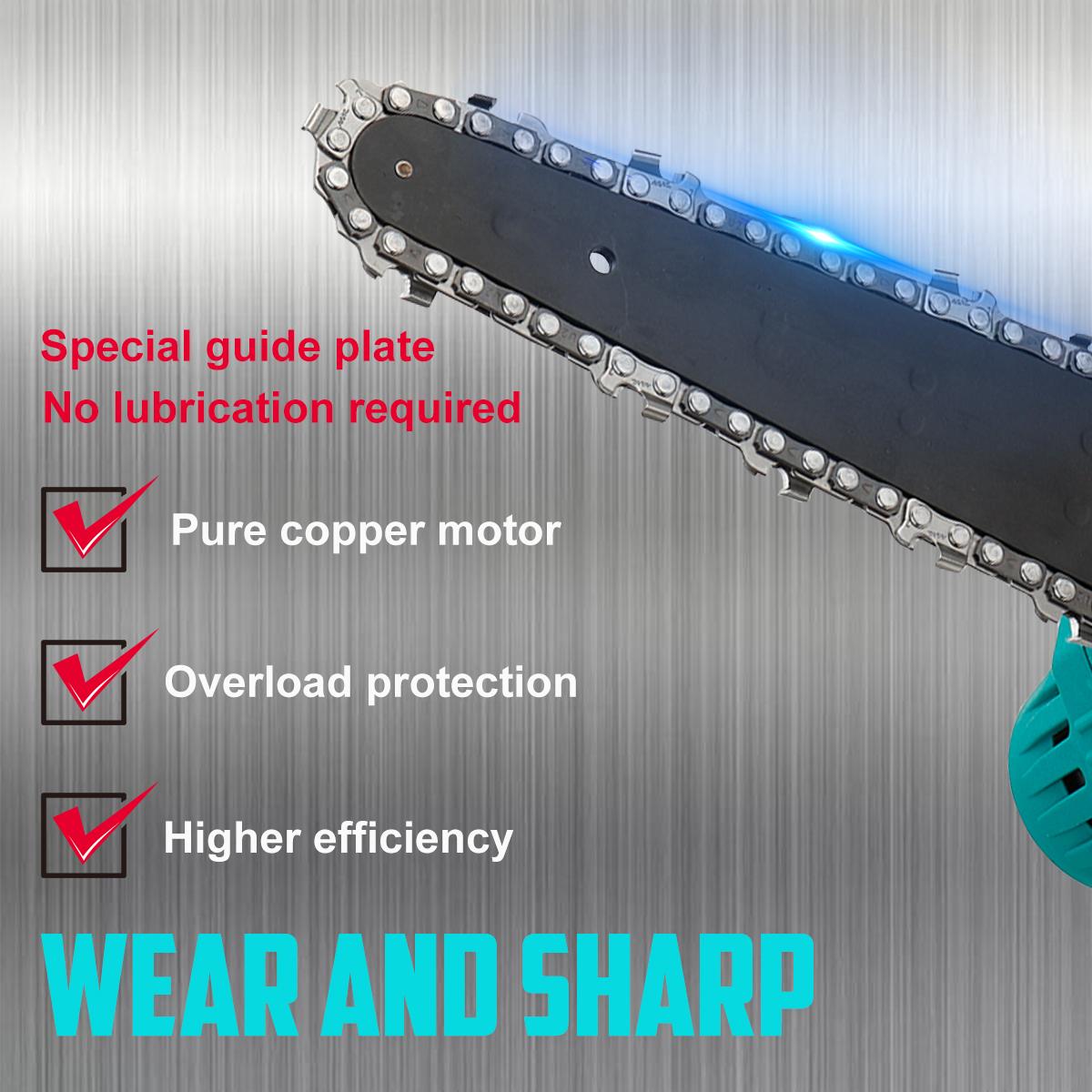6 Inch Cordless Electric Chain Saws One-Hand ChainSaw Woodworking Tool W/ 1 or 2pcs Battery 98VF/68VF