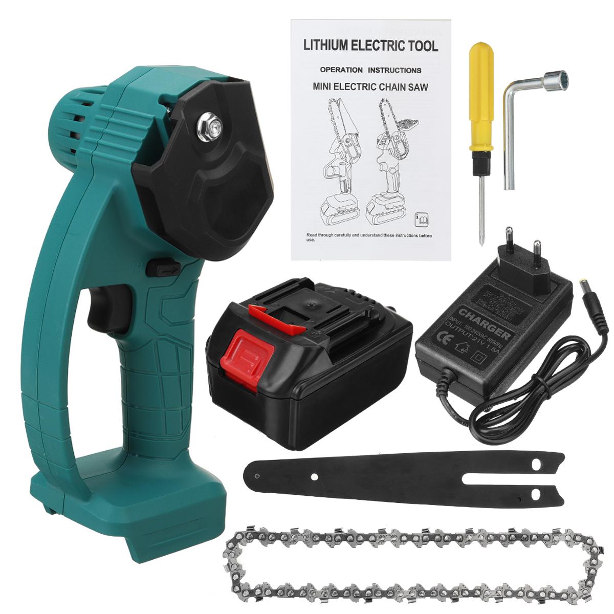 6 Inch Cordless Electric Chain Saws One-Hand ChainSaw Woodworking Tool W/ 1 or 2pcs Battery 98VF/68VF