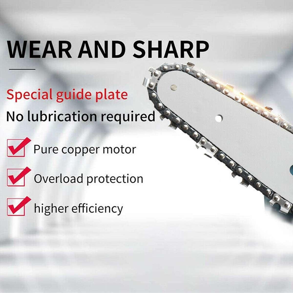 Socoje 88VF 8 Inch Brushless Portable Electric Saw Pruning Chain Saw Rechargeable Woodworking Power Tools Wood Cutter W/ 1/2 Battery EU/US Plug