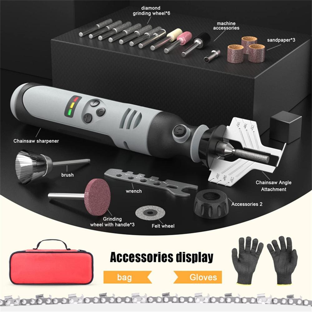Cordless Chainsaw Sharpener Electric Handheld Chainsaw Sharpening Kit High Speed Chainsaw Sharpening Tool