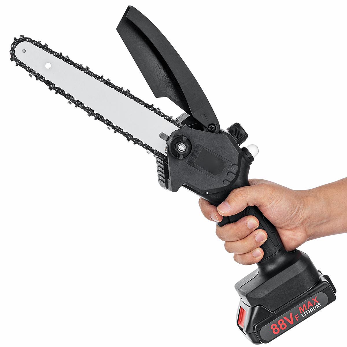 88VF 8 Inch Portable Electric Saw Pruning Chain Saws 3000W 5M/S Rechargeable Woodworking Power Tools Wood Cutter W/ None/1/2 Battery