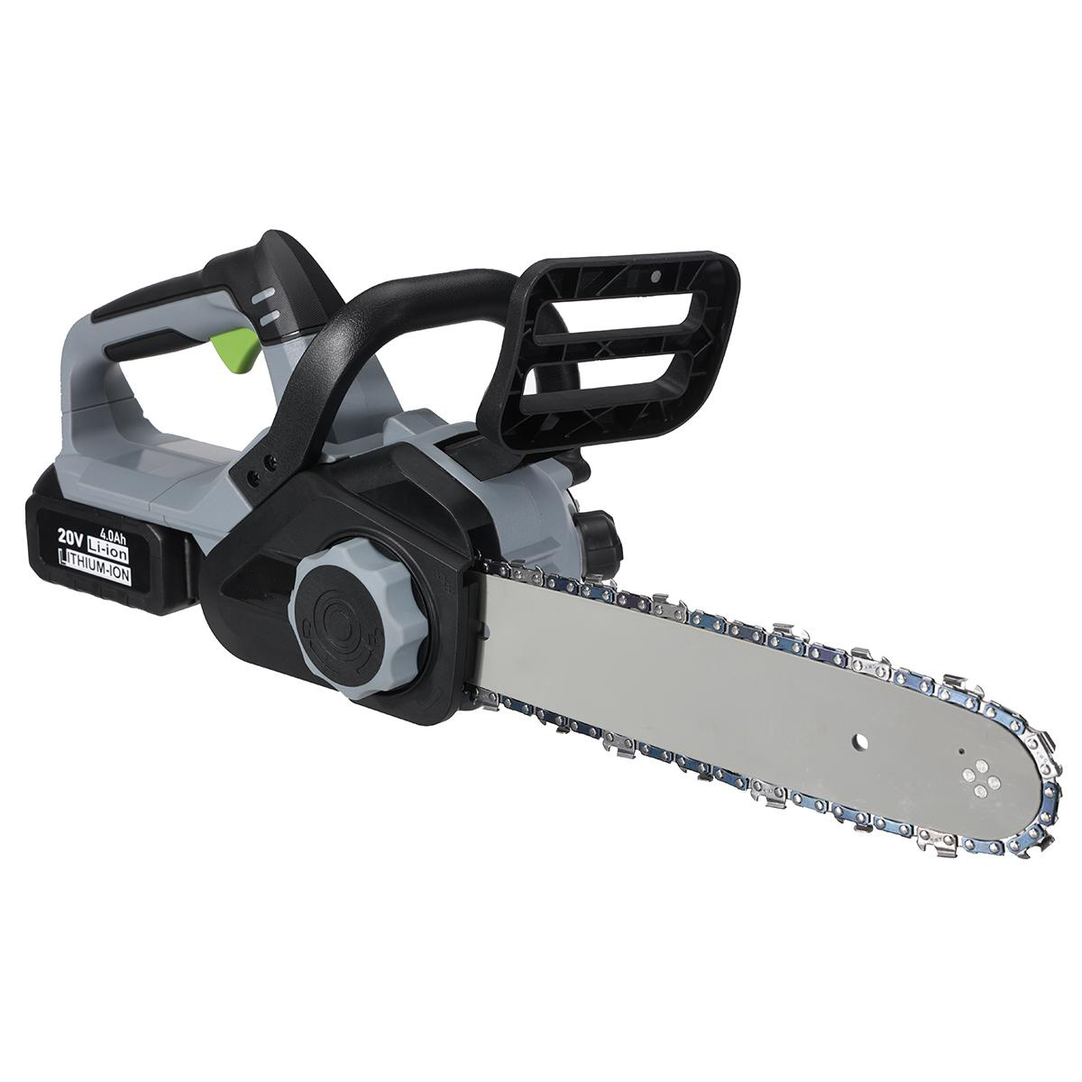 20V 12 Inch Cordless Chainsaw with Two Rechargeable 4.0Ah Battery Battery Powered Chainsaw Electric Chain Saw for Tree Branches Camping