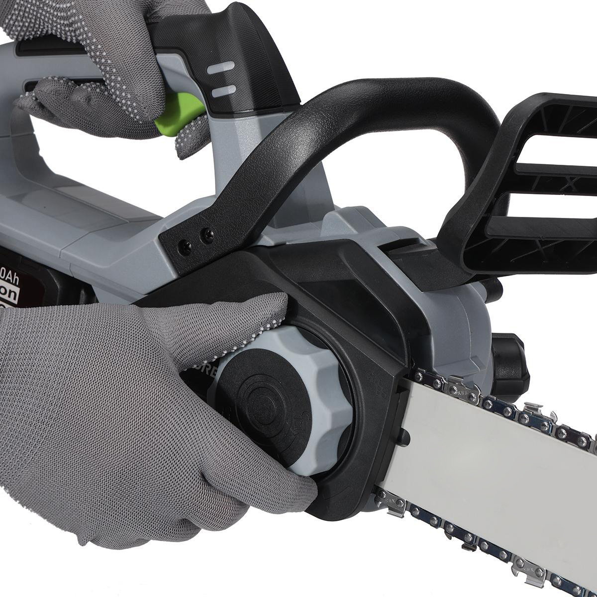 20V 12 Inch Cordless Chainsaw with Two Rechargeable 4.0Ah Battery Battery Powered Chainsaw Electric Chain Saw for Tree Branches Camping