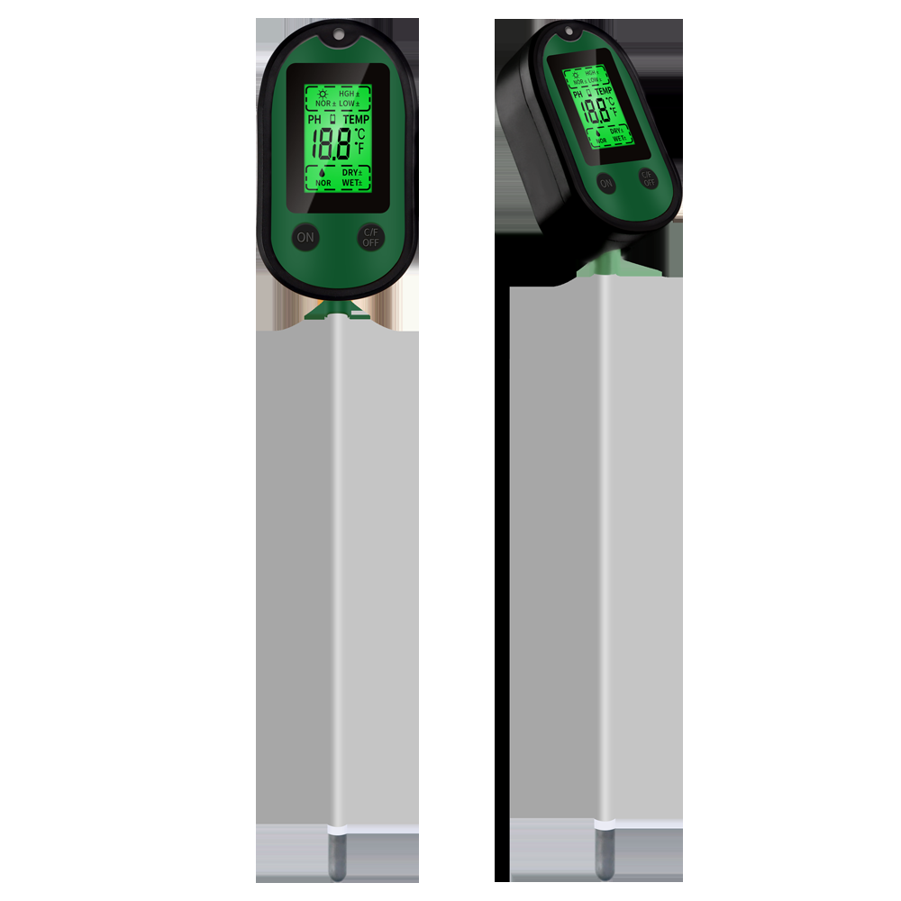 Garden 5 in 1 Soil Moisture Sensor pH Meter Metal Probe Soil Moisture Detector Acidity Temperature Tester for Plants Flowers