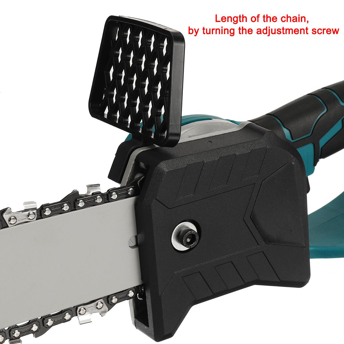 Socoje 128VF 8Inch Portable Electric Saw Pruning Chain Saw Rechargeable Woodworking Power Tools Wood Cutter W/ 1/2 Battery EU Plug Fit Makita