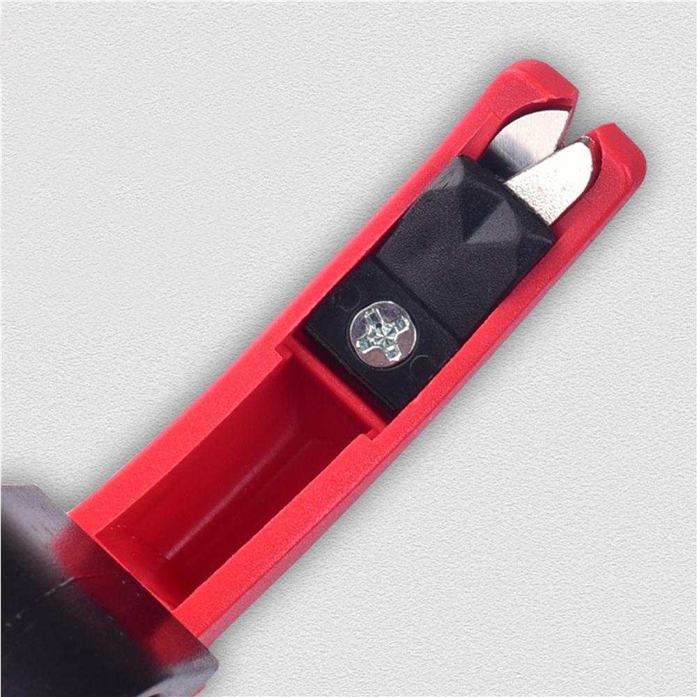 Multi-functional Handheld Sharpener Lightweight Portable High Hardness Alloy Steel Sharpens Garden Tools with Non-Slip Rubber Base & Ergonomic Design