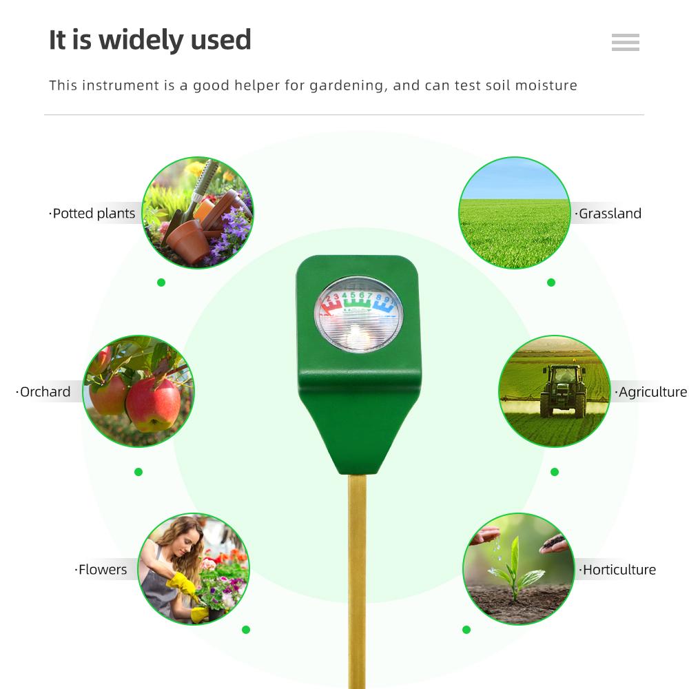 Soil Sensor Mini Hygrometer Moist Moisture Meter Test Water Hydrometer Humidity Detector With Metal Probe Garden Plant Flower Tools