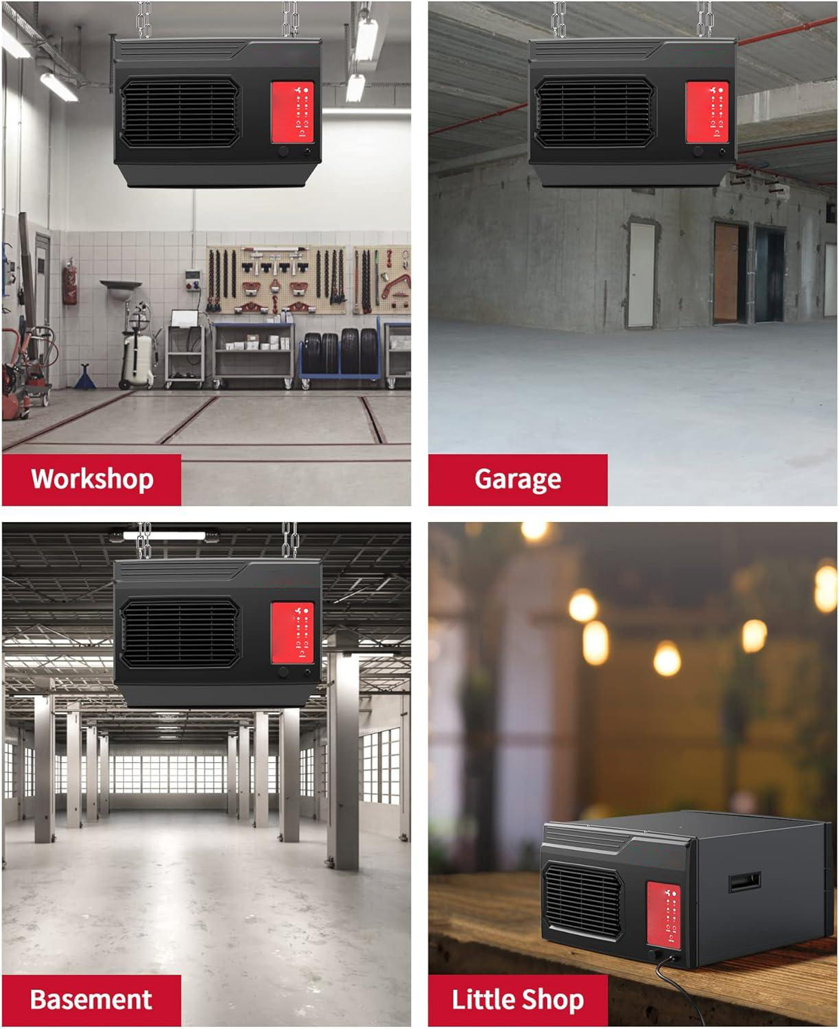 MCF03 Air Filtration System 3-Speed Hanging Ceiling Dust Collectors for Woodworking Remote Controlled Dust Collection Systems for Shop Garage