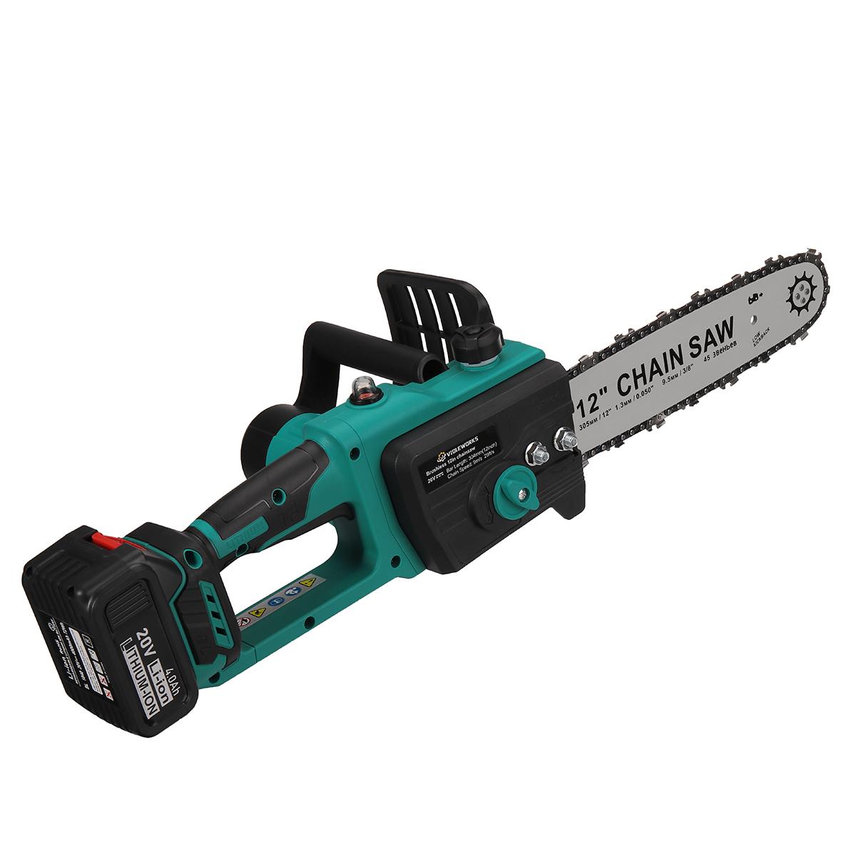 Socoje 12 inch Brushless Electric Chain Saw-US Standard 2.0A Seat Charge 2.0Ah10 Section Battery Core Chain Fast Adjustment Press Type