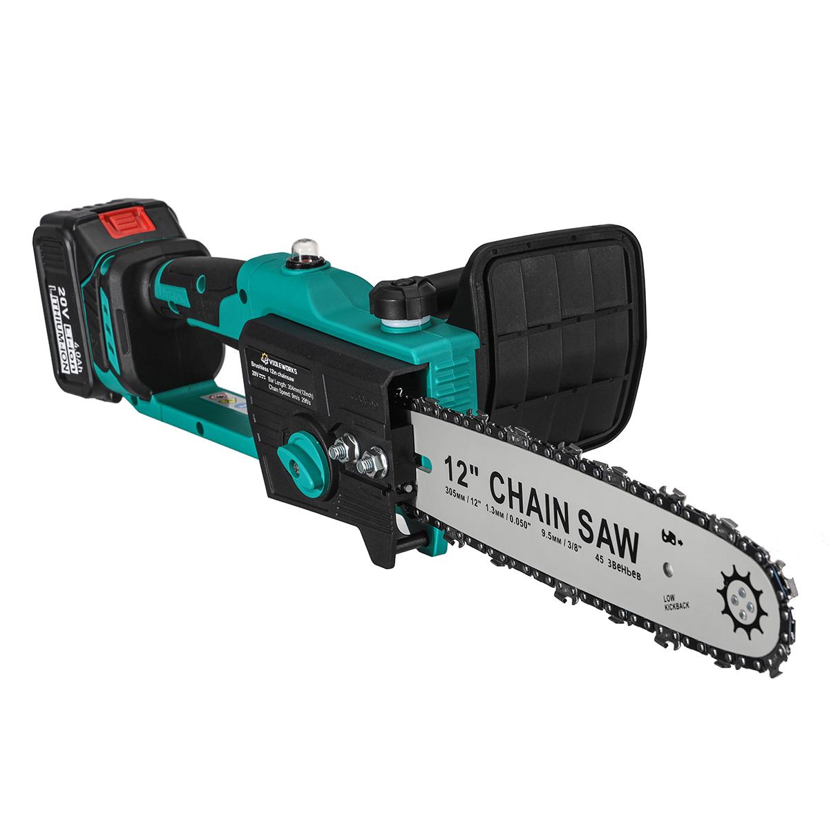 Socoje 12 inch Brushless Electric Chain Saw-US Standard 2.0A Seat Charge 2.0Ah10 Section Battery Core Chain Fast Adjustment Press Type