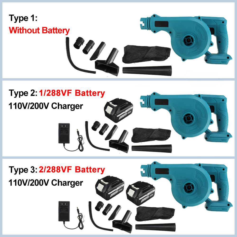 Socoje 1500W 20000rpm 18V 2-in-1 Electric Air Blower Blow-suction Type Handheld Blowing Machine for Dust Cleaning