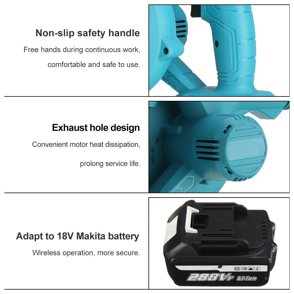 Socoje 1500W 20000rpm 18V 2-in-1 Electric Air Blower Blow-suction Type Handheld Blowing Machine for Dust Cleaning
