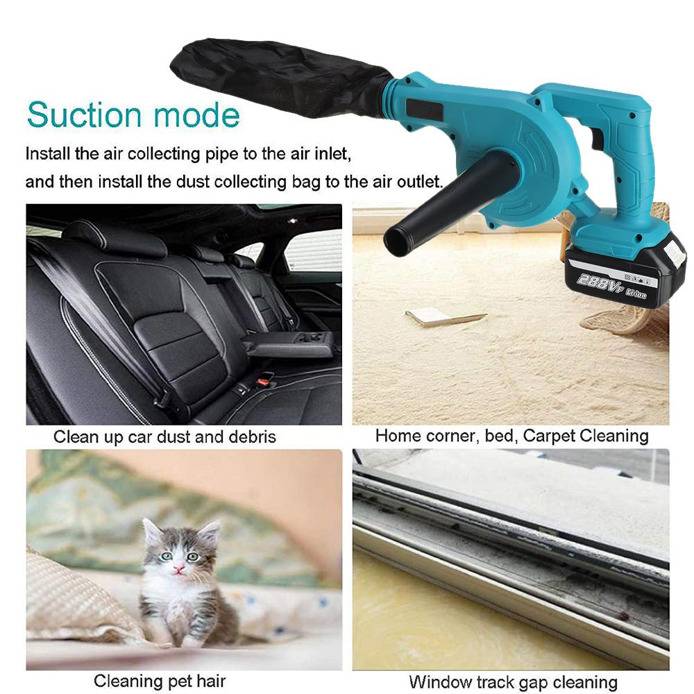Socoje 1500W 20000rpm 18V 2-in-1 Electric Air Blower Blow-suction Type Handheld Blowing Machine for Dust Cleaning
