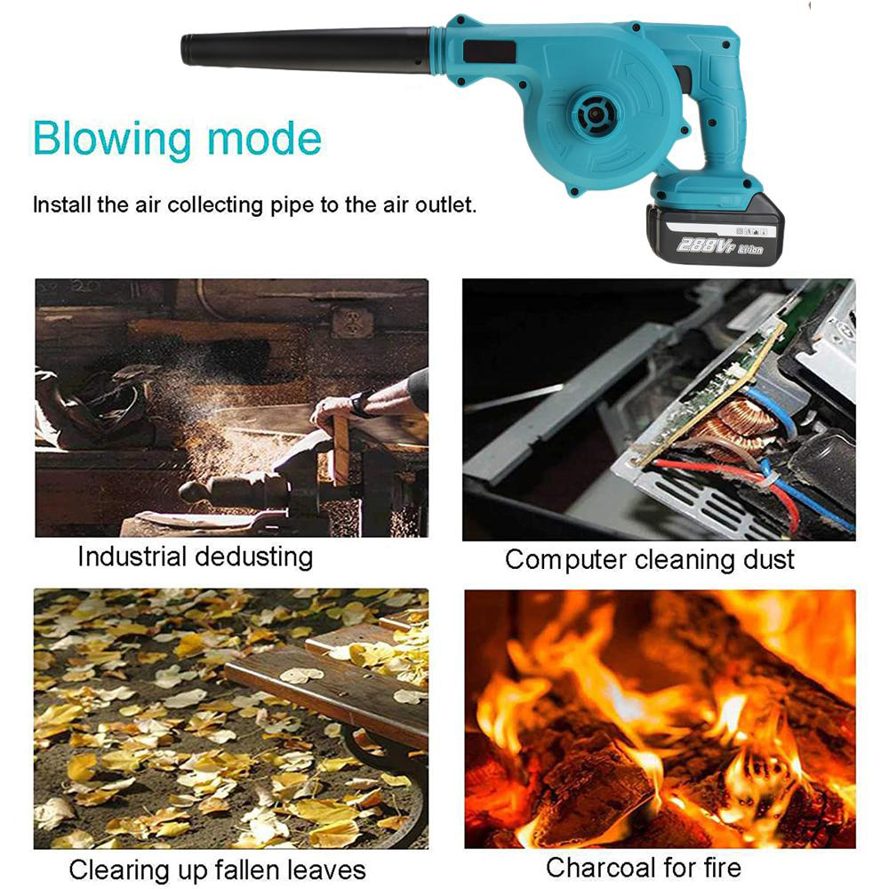 Socoje 1500W 20000rpm 18V 2-in-1 Electric Air Blower Blow-suction Type Handheld Blowing Machine for Dust Cleaning