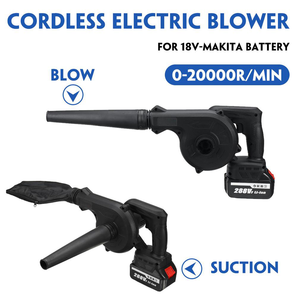 Socoje 1500W 20000rpm 18V 2-in-1 Electric Air Blower Blow-suction Type Vacuum Cleaner Handheld Blowing Machine for Dust Cleaning