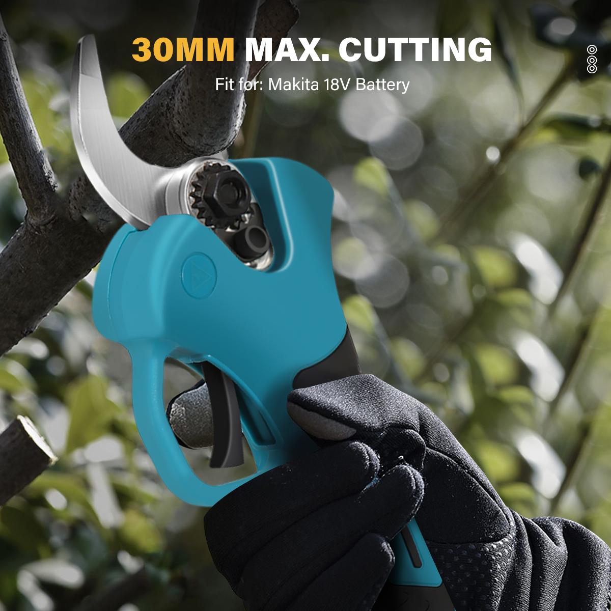 Socoje 21V Brushless Pruning Shears with 1500mAh Battery and EU Plug Charger in Blue and Black  Packaged in CE-Labeled Paper Box