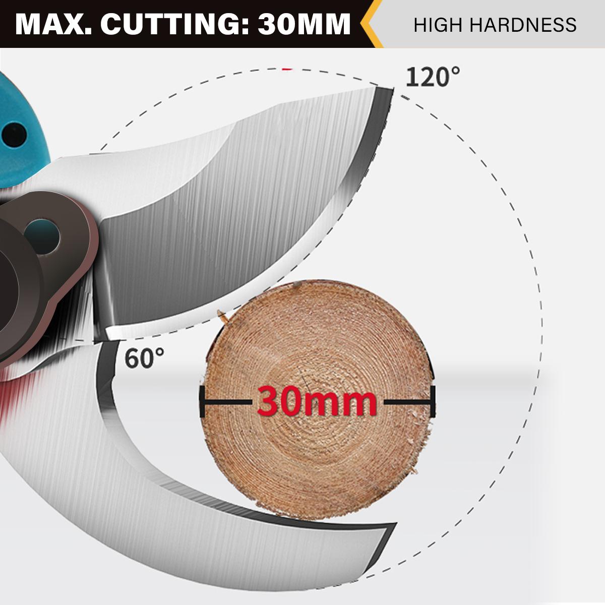 Socoje 21V Brushless Pruning Shears with 1500mAh Battery and EU Plug Charger in Blue and Black  Packaged in CE-Labeled Paper Box