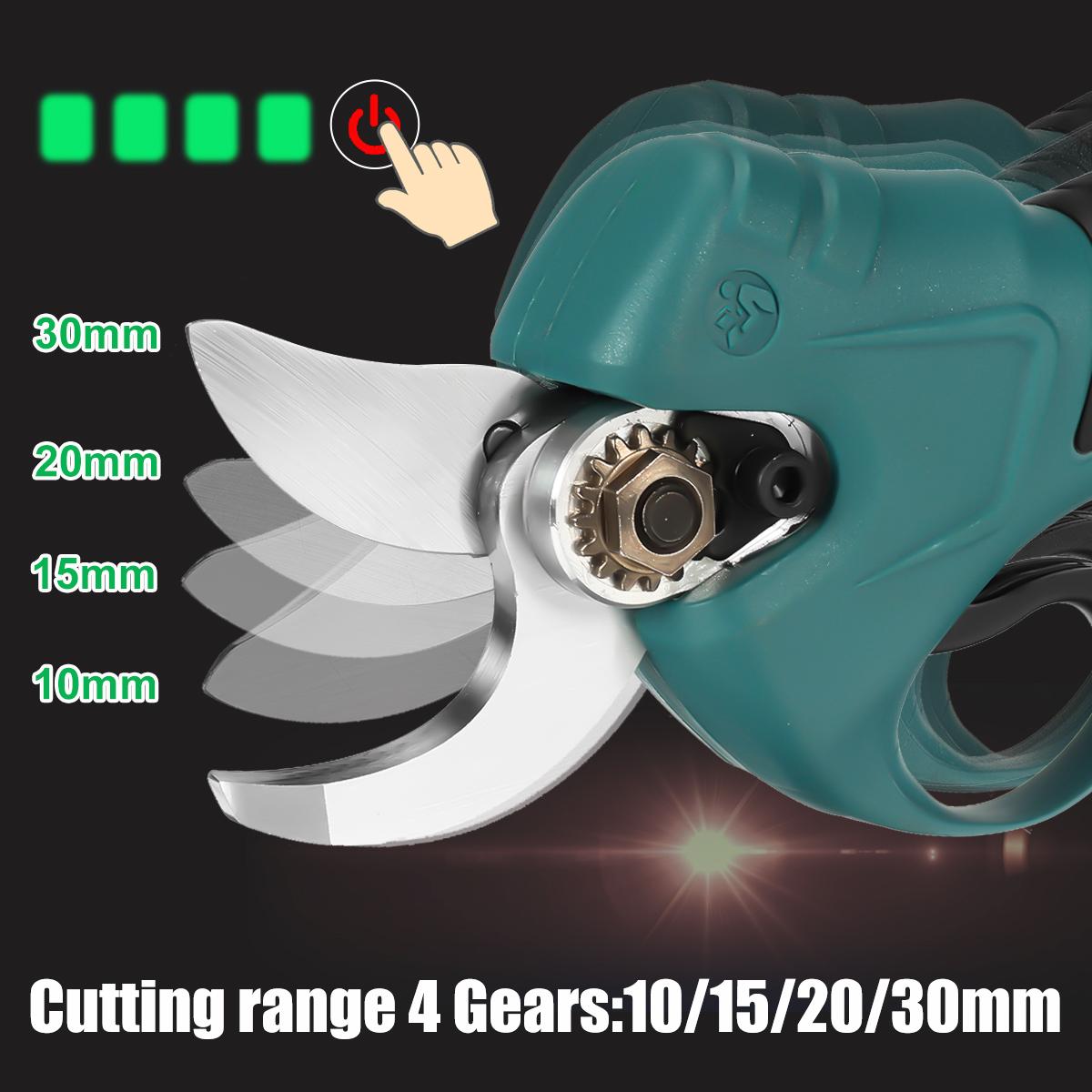 Socoje 21V Cordless Electric Scissors Pruning Shears Tree Branch Pruner Garden Tools W/1pcs 2pcs Battery
