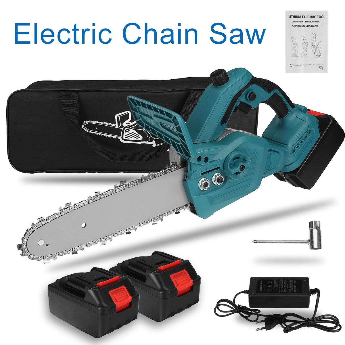 Socoje 288VF 300W 10 Inch One-hand Electric Rechargeable Chain Saw Cordless Chainsaw Wood Cutter Woodworking Tool For Makita18V Battery