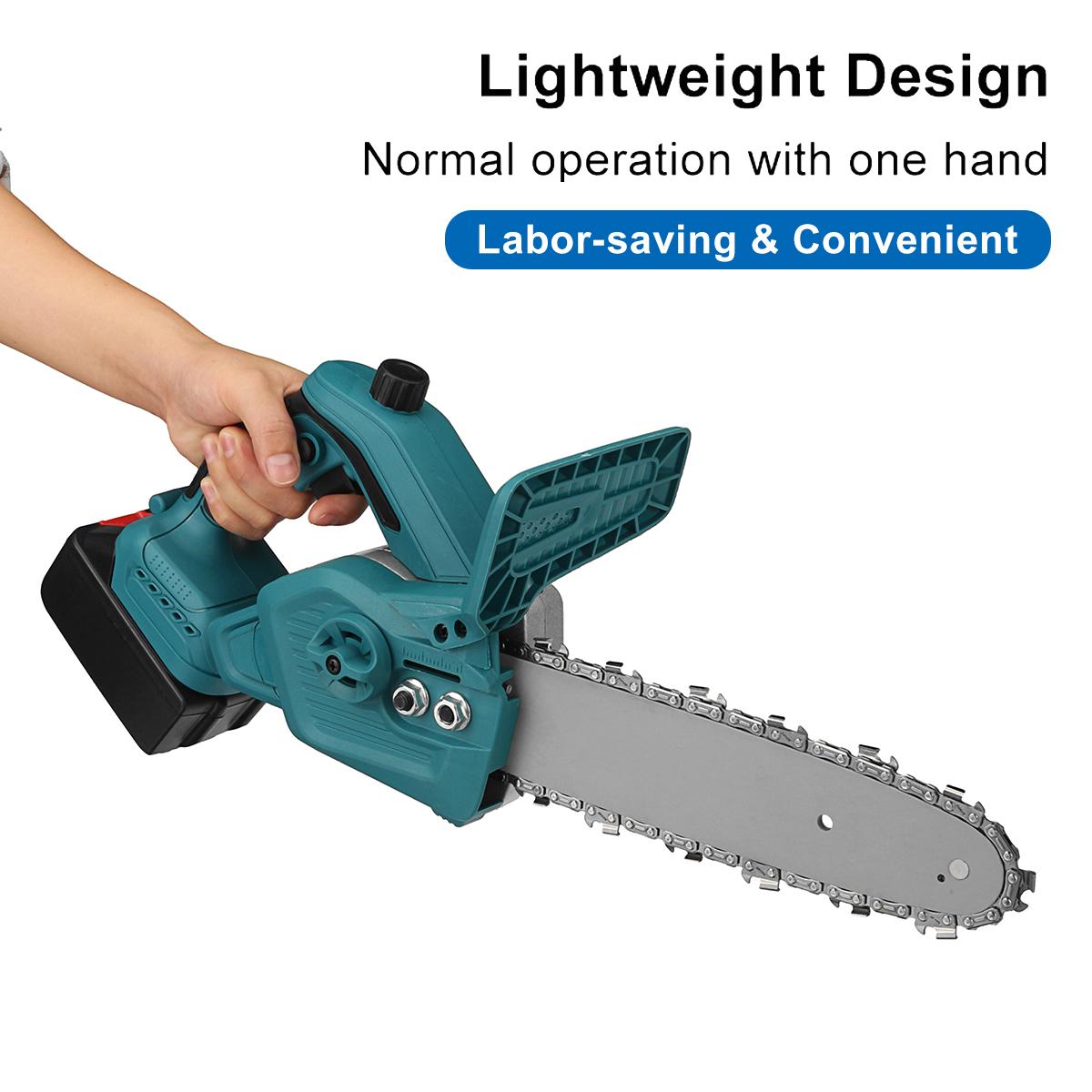 Socoje 288VF 300W 10 Inch One-hand Electric Rechargeable Chain Saw Cordless Chainsaw Wood Cutter Woodworking Tool For Makita18V Battery