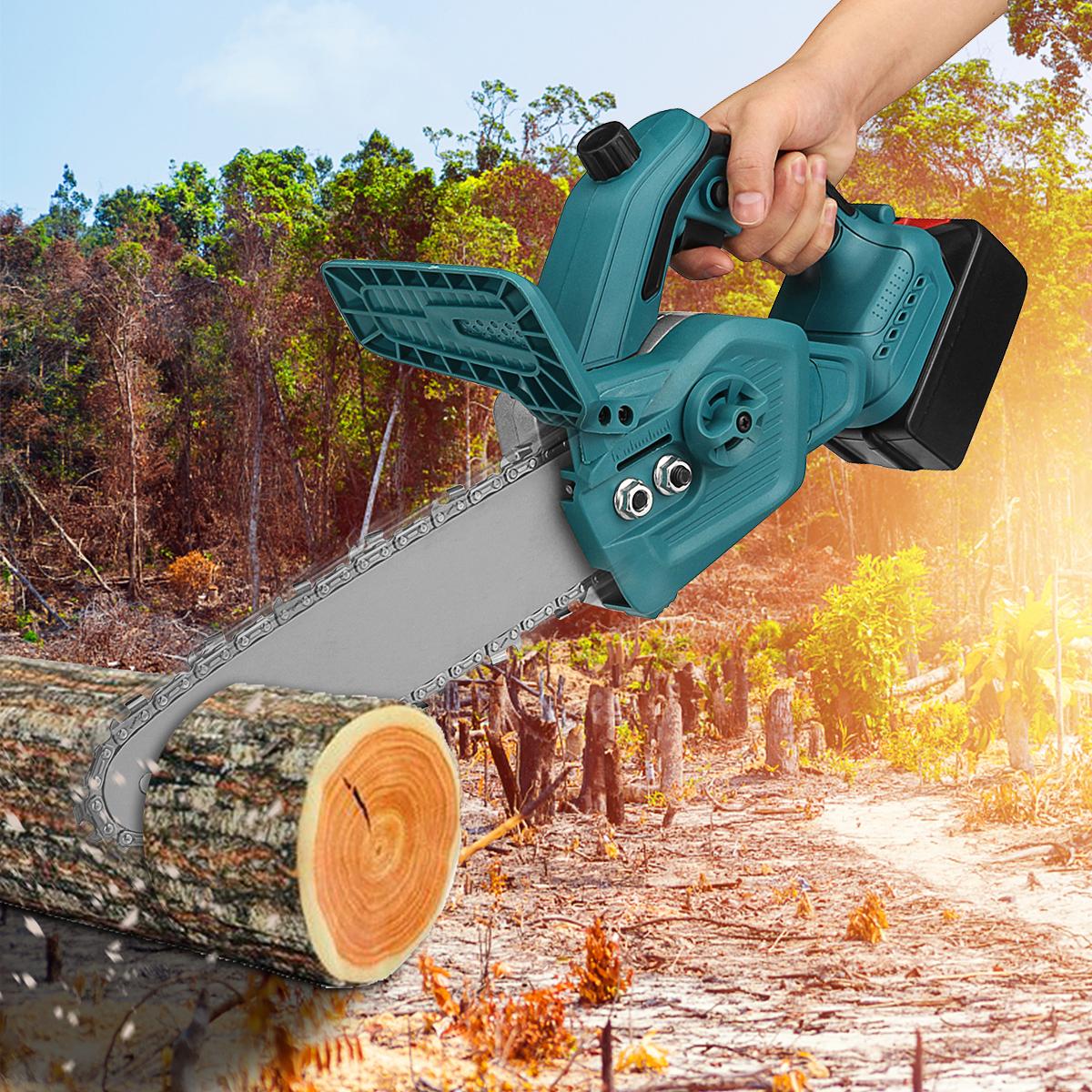 Socoje 288VF 300W 10 Inch One-hand Electric Rechargeable Chain Saw Cordless Chainsaw Wood Cutter Woodworking Tool For Makita18V Battery