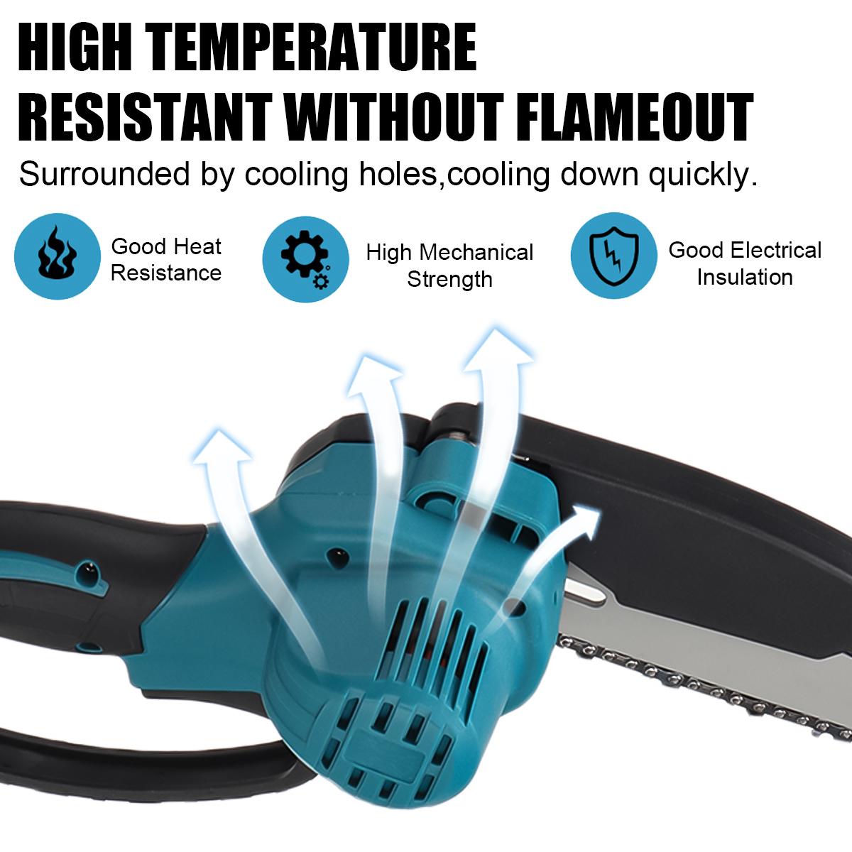 Socoje 6 Inch 2000W 88VF Brushless Electric Saw Chainsaw Pruning Saws Woodworking Cutting Tool W/ 1pc or 2pcs Battery For Makita 18v Battery