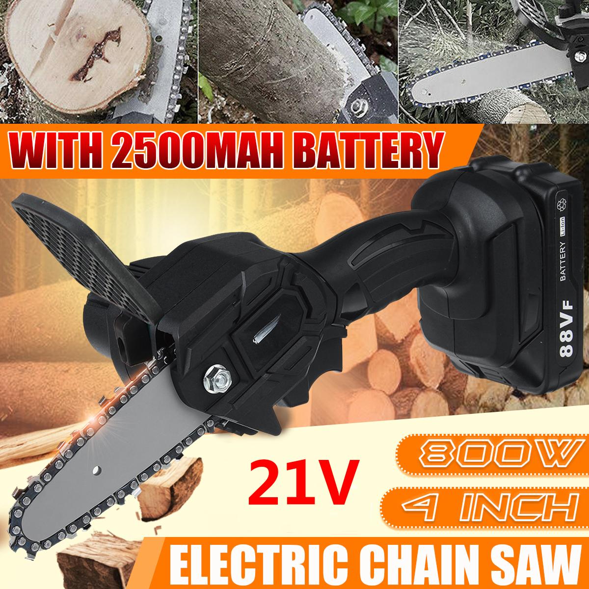 Socoje 88VF 21V Electric Cordless One-Hand Saw Woodworking Chain Saw W/ 1/2pcs Battery