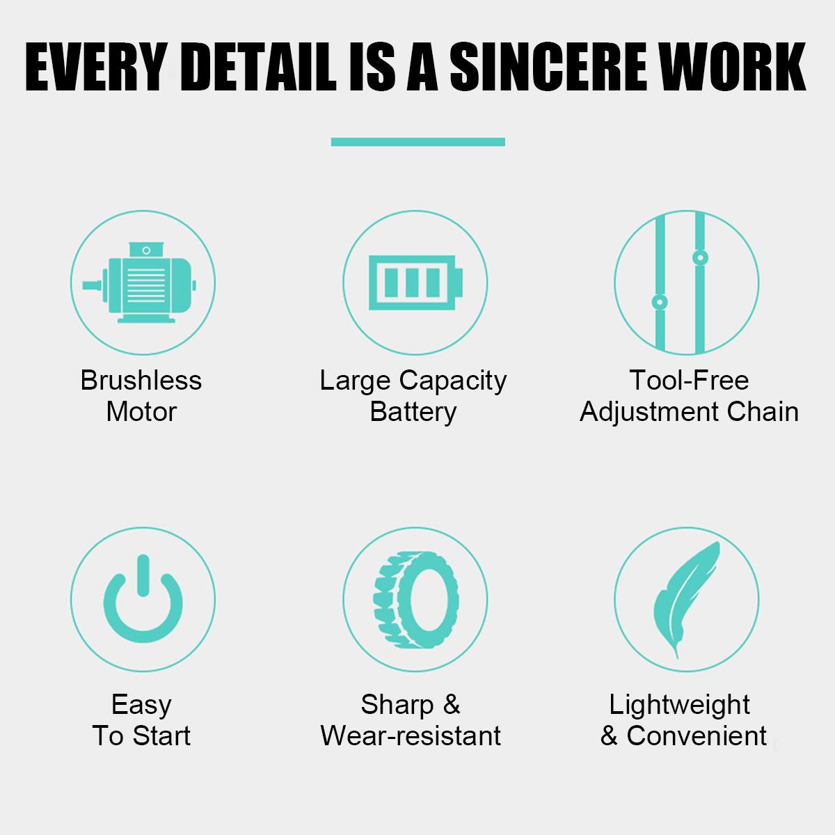 Socoje 88VF 4 6 Brushless Electric Chain Saw Cordless Pruning Chainsaw Wood Cutter For Makita Battery