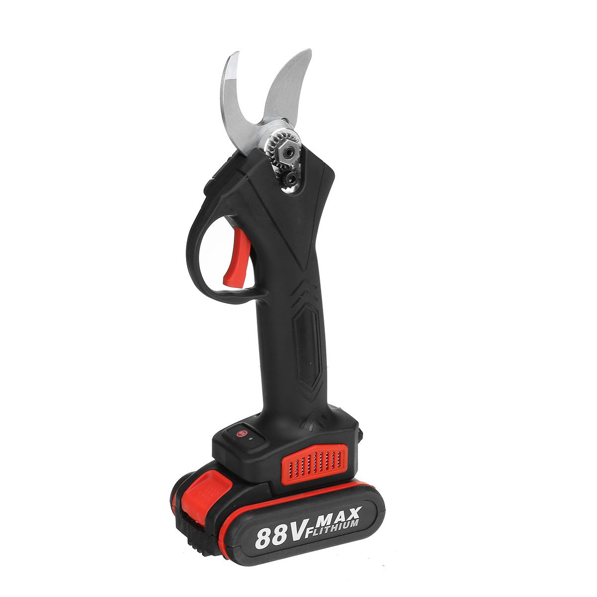 Socoje 88VF Cordless Electric Pruning Shears Secateur Branch Cutter Scissor W/ 2 Battery & Plastic Tool Box