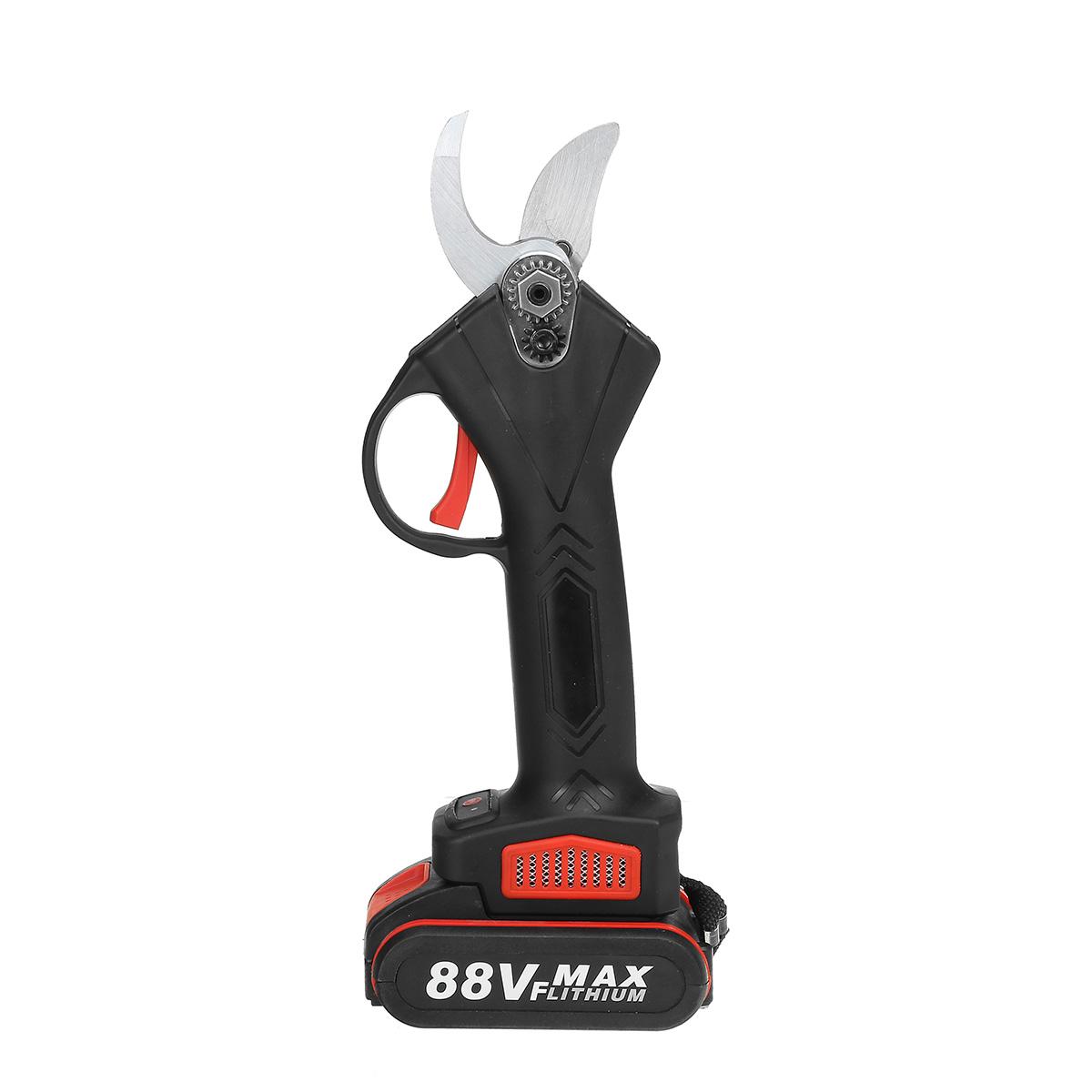 Socoje 88VF Cordless Electric Pruning Shears Secateur Branch Cutter Scissor W/ 2 Battery & Plastic Tool Box