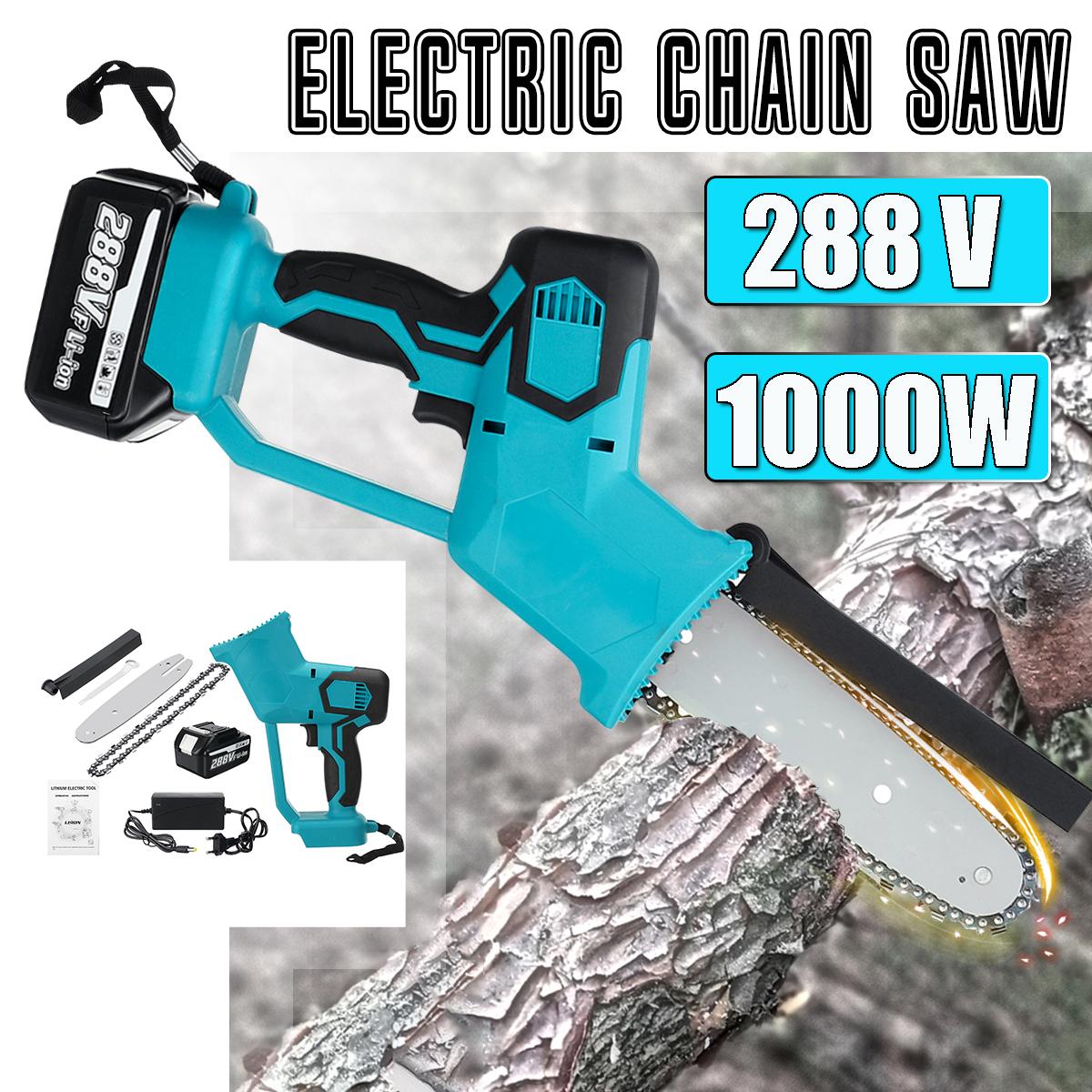 Socoje 8inch 21V 1500W Electric Cordless One-Hand Saw Chain Saw Woodworking with Battery Kit
