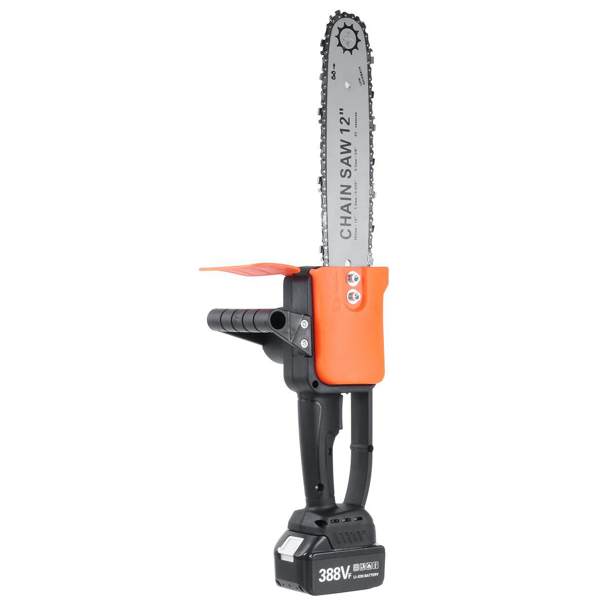 3000W 388VF 12 Inch Portable Electric Saw Pruning Chain Saw Rechargeable Woodworking Power Tools Wood Cutter W/ 1/2 Battery EU/US Plug