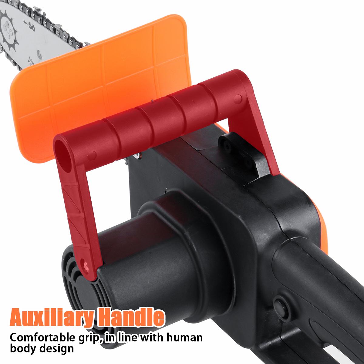 3000W 388VF 12 Inch Portable Electric Saw Pruning Chain Saw Rechargeable Woodworking Power Tools Wood Cutter W/ 1/2 Battery EU/US Plug