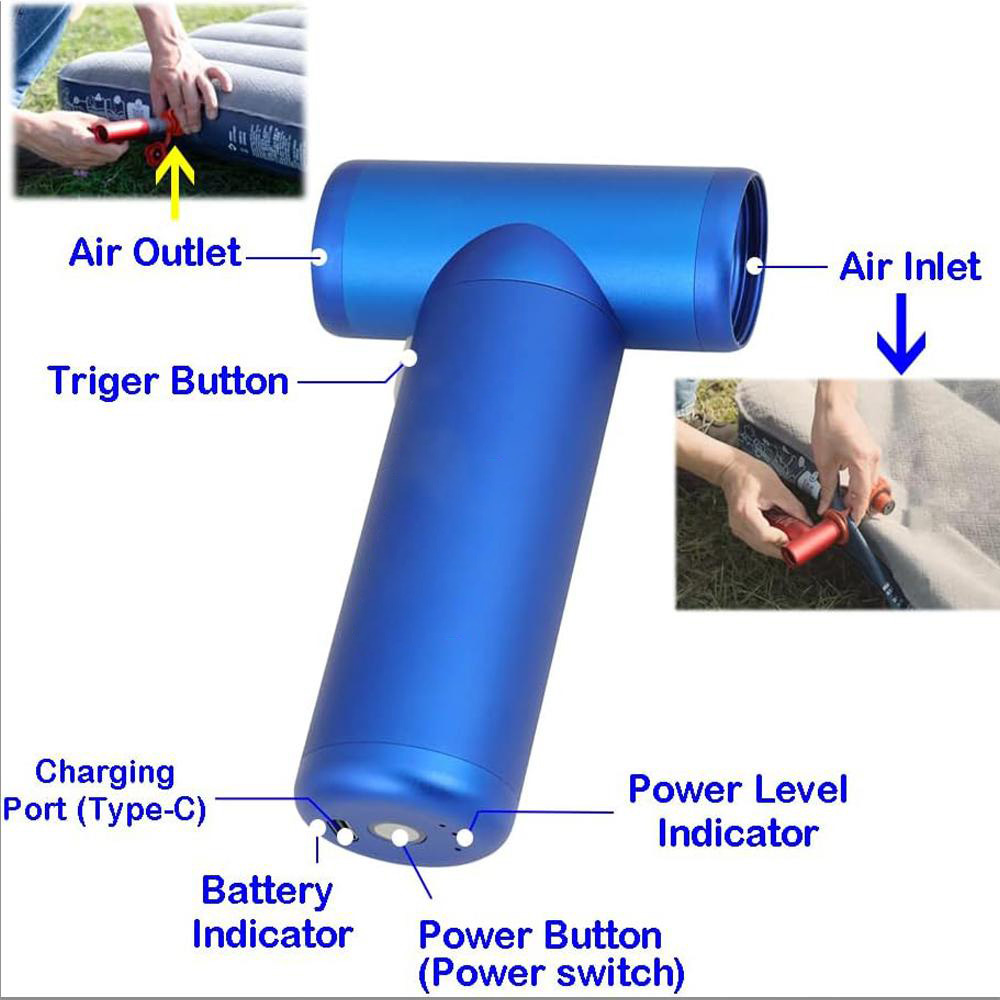 1.0 Electric Air Duster 220g Lightweight Portable Cleaning Tool with 86000 RPM High Speed Rechargeable Battery